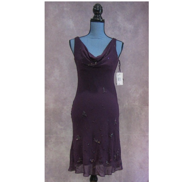 Jones New York Dresses & Skirts - NEW Jones New York Purple Silk Beaded Sequin Dress